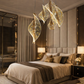 HDC Luxury Golden Leaf Crystal Chandelier Light