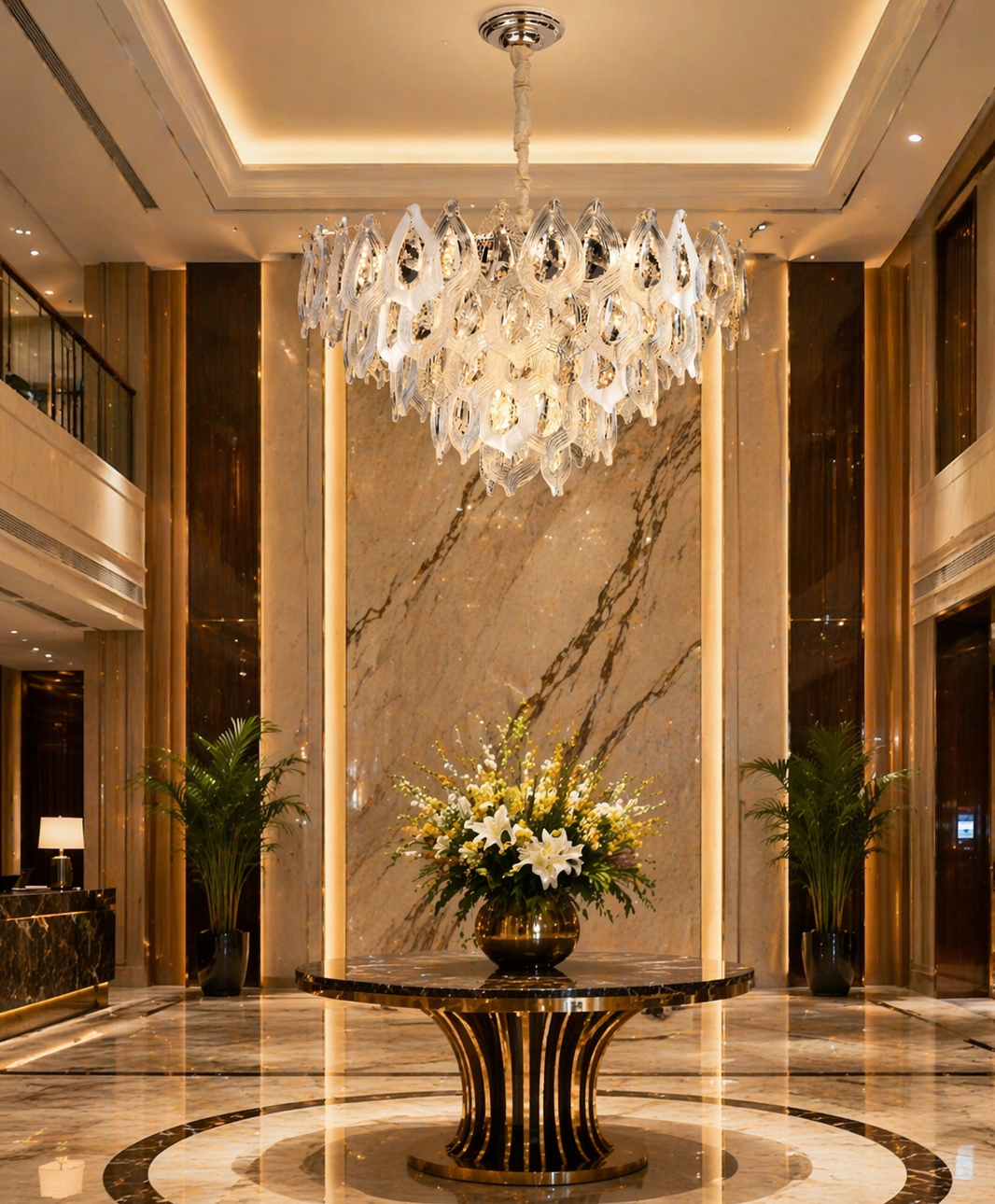 HDC 800mm Premium Luxury Crystal Ring Chandelier for Bedroom, Living Room