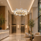 HDC 800mm Luxury Floral Crystal Ring Chandelier for Bedroom