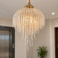 HDC Gold 600mm Luxury Crystal Cascade Chandelier for Bedroom, Lobby