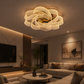HDC Luxury 600mm Modern Crystal Wave Ceiling Chandelier for Bedroom & Living Spaces- Tricolor