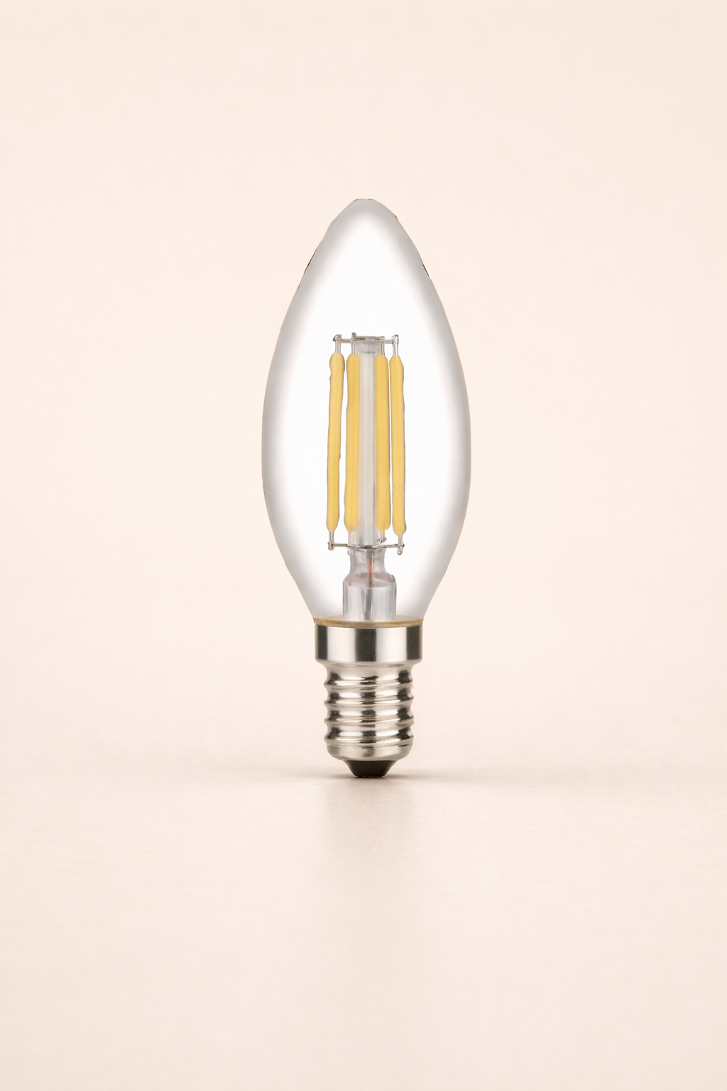 HDC Premium LED Candle Filament Bulb 4W Warm White E14 Decorative Light - Pack of 2