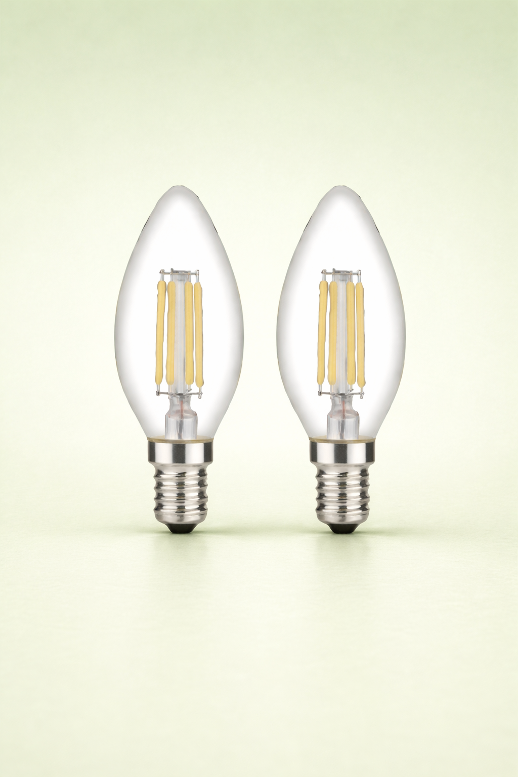 HDC Premium LED Candle Filament Bulb 4W Warm White E14 Decorative Light - Pack of 2