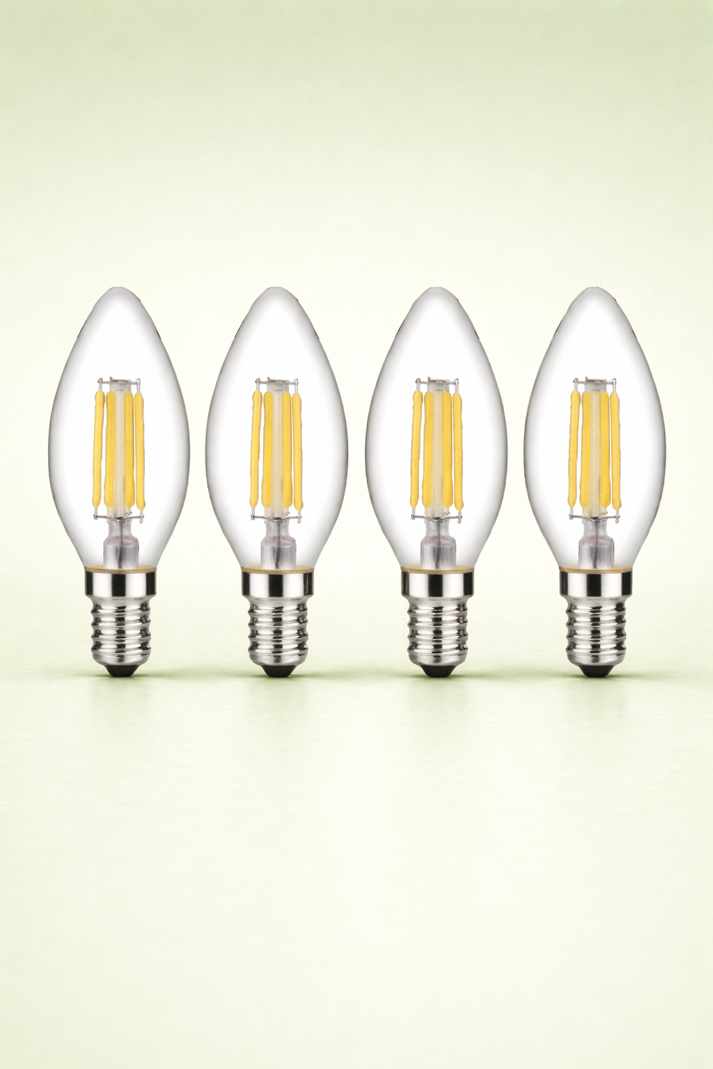 HDC Premium LED Candle Filament Bulb 4W Warm White E14 Decorative Light - Pack of 2