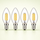 HDC Premium LED Candle Filament Bulb 4W Warm White E14 Decorative Light - Pack of 2