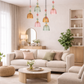 HDC Premium Multicolor Glass Cluster Chandelier Light for Bedroom, Living Room