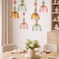 HDC Premium Multicolor Glass Cluster Chandelier Light for Bedroom, Living Room