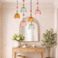HDC Premium Multicolor Glass Cluster Chandelier Light for Bedroom, Living Room