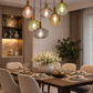 HDC Premium Multicolor Glass Chandelier for Dining & Living Spaces