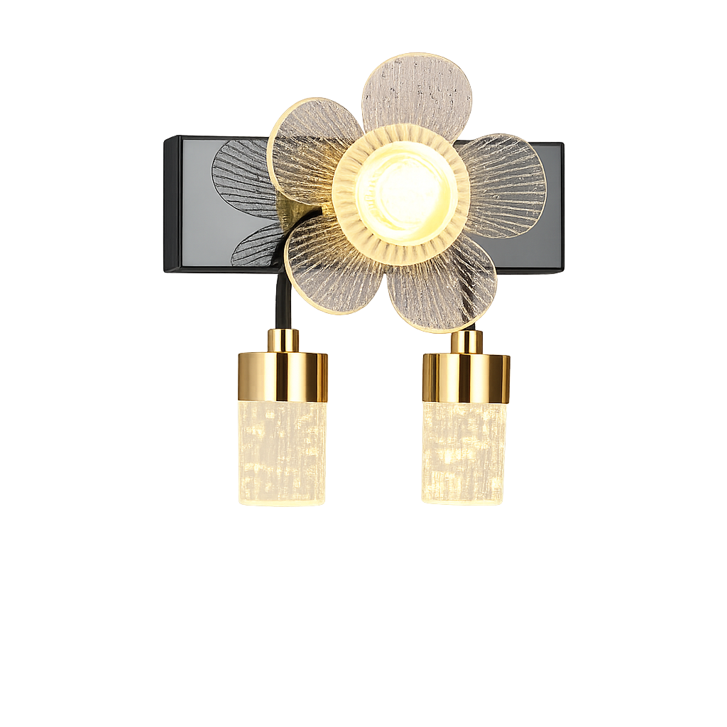 HDC Premium Dual Glow Floral Crystal Mirror Light for Vanity & Bathroom Spaces