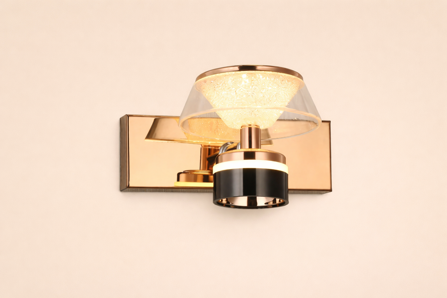 HDC Premium Crystal Glass LED Mirror Light with Gold Finish