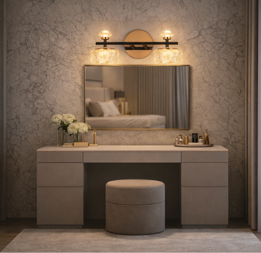 HDC Modern Crystal Dual Mirror Light for Bathroom, Vanity Areas
