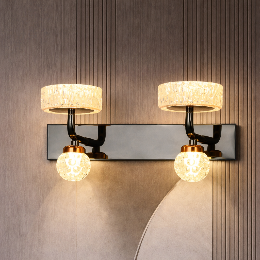 HDC Premium Dual Crystal Vanity Mirror Light for Washroom, Vanity Area