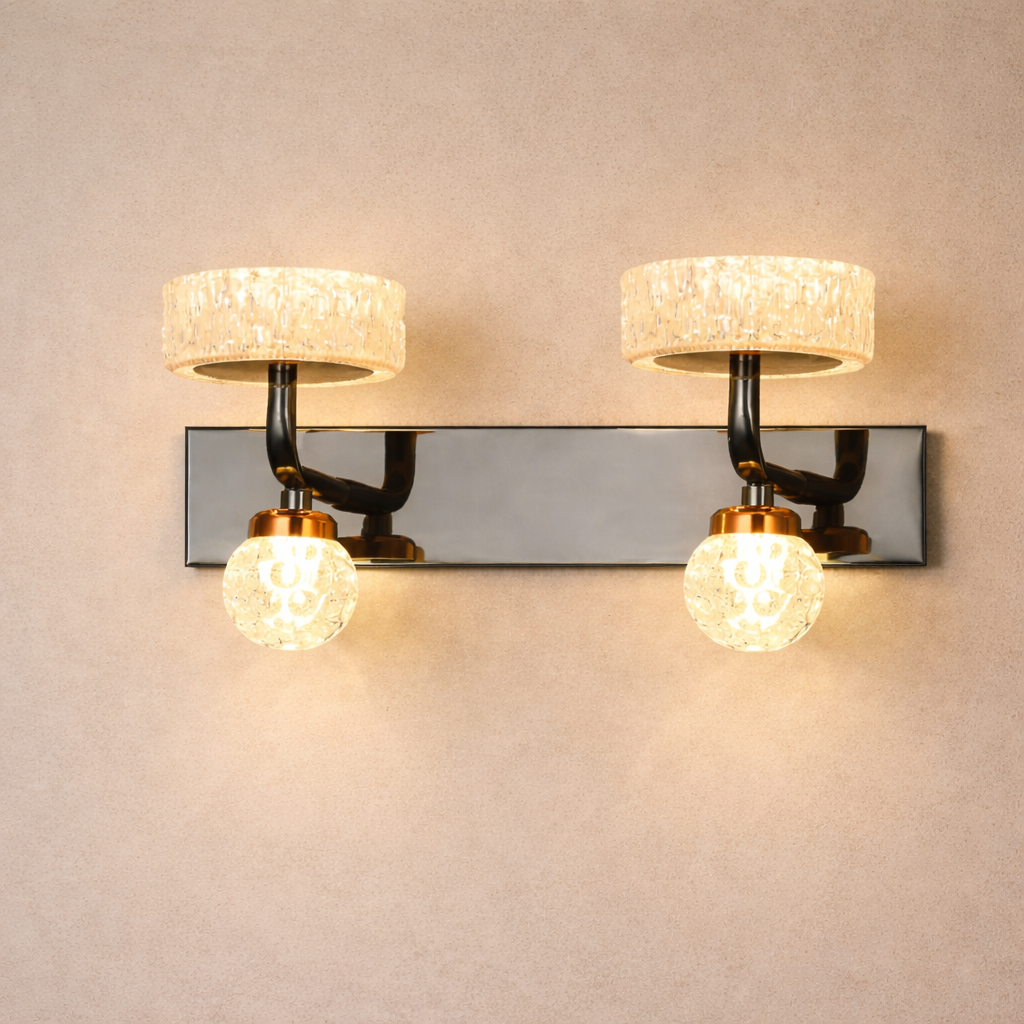 HDC Premium Dual Crystal Vanity Mirror Light for Washroom, Vanity Area