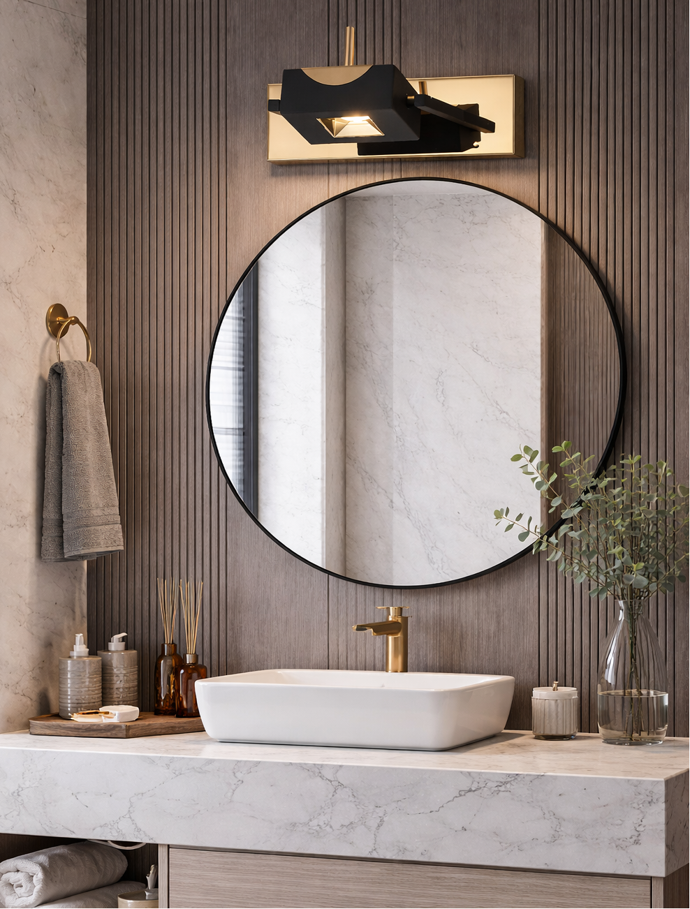 HDC Premium Modern Dual Finish LED Mirror Light for Bathroom & Vanity