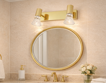 HDC Premium Gold 6/9 Watt Mirror Light with Adjustable Spot Heads for Bathroom Vanity & Dressing Area