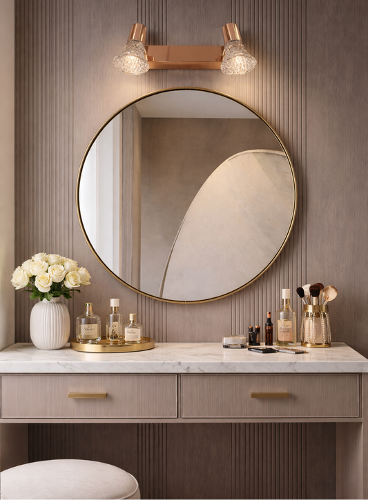 HDC Rose Gold 3/5/6 Watt Premium Crystal Cone Mirror Light for Bathroom
