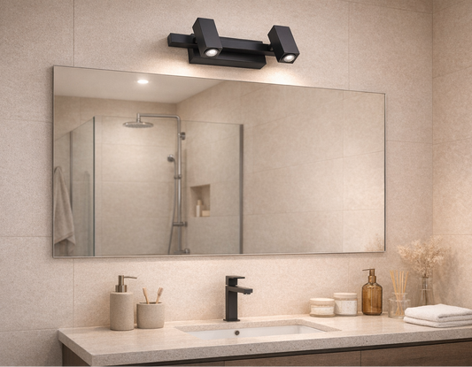 HDC 6 Watt Black & Gold Adjustable Tricolor LED Mirror Light