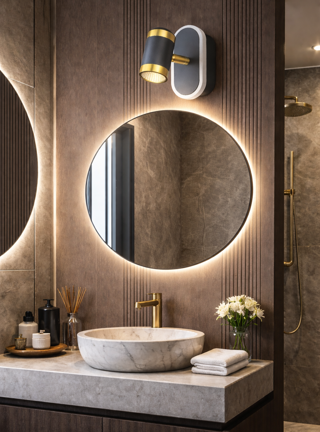 HDC 17/12/7 Watt Premium Dual-Tone Adjustable Mirror Light for Bathroom, Vanity Areas