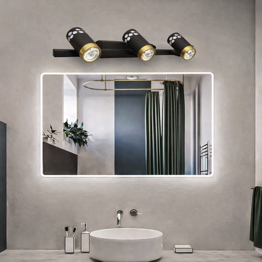 HDC Black & Gold 8/12 Watt Premium Dual Cylinder Mirror Light for Washroom,Vanity Area