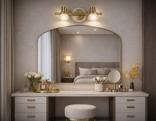 HDC 12W Two Head Gold Body Mirror Light for Bathroom & Vanity Area