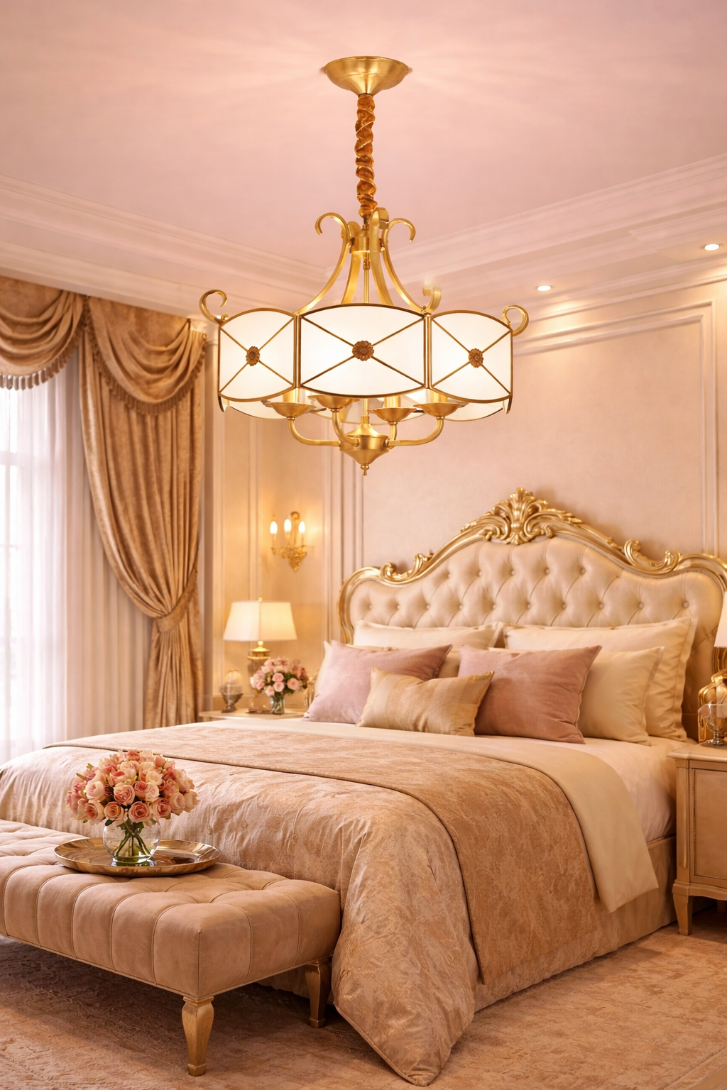 Hdc Minimalist European Creative All Copper Study Bedroom Restaurant Ceiling Light