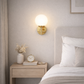 HDC Gold/Black 6 Watt Modern Gold Globe Wall Light for Bedroom, Sitting Room