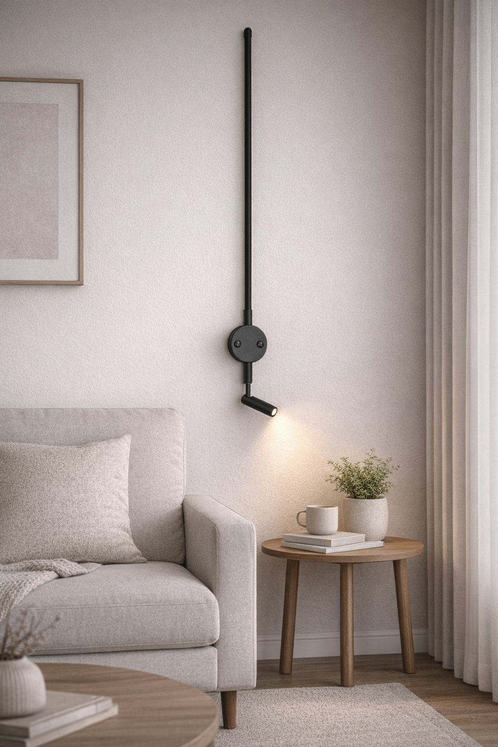 HDC Modern Black/Gold 15W Wall Spotlight with Long Arm Design for Bedroom