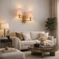 HDC Gold Premium Plating Gold Dual Shade Wall Light for Bedroom & Living Room