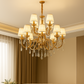 Hdc Luxury Modern Gold Glass K9 Crystal Chandelier Indoor Living Room Hanging Lighting for Hotel Bedroom Italian Chandelier