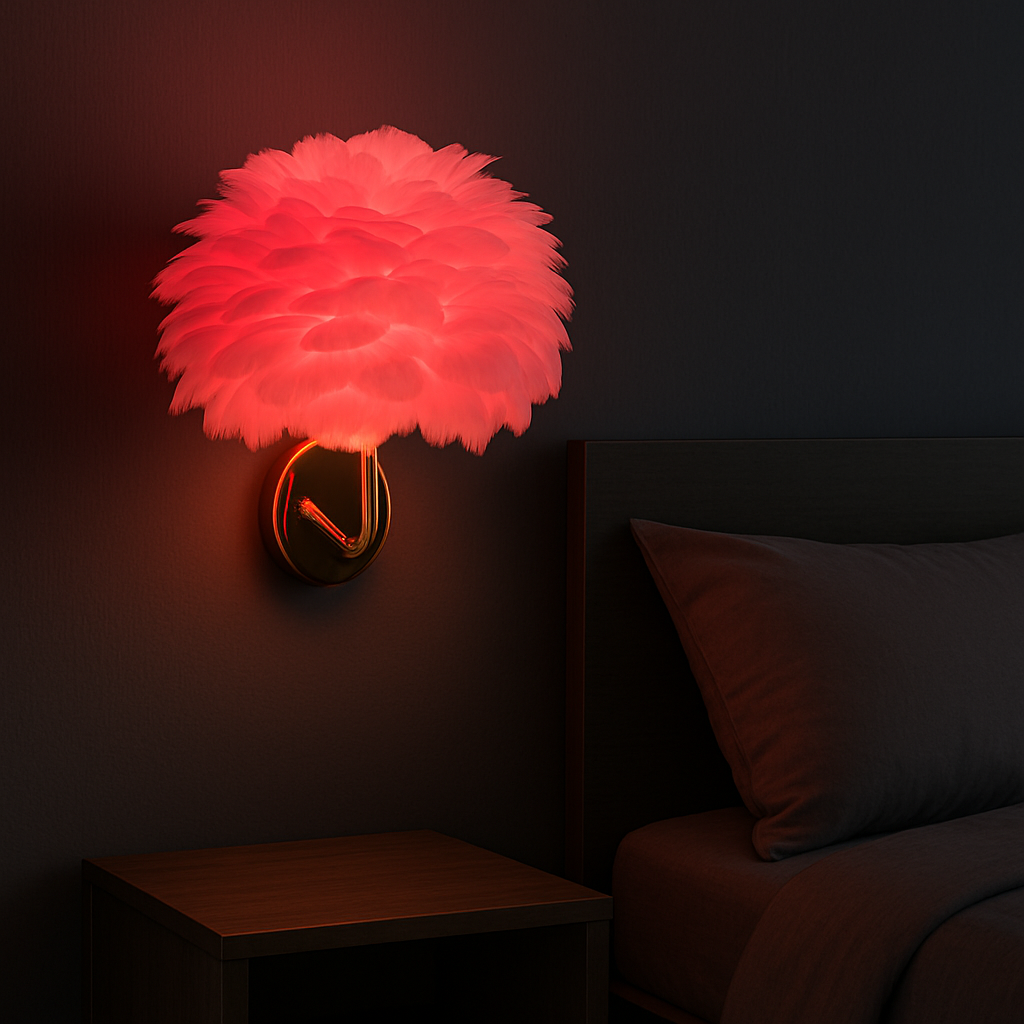 Hdc Modern Luxury Feather Wall Light For Living Room, Bedroom