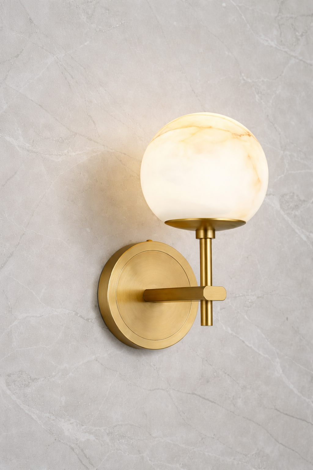 HDC Luxury Circular Marble Finish Globe Wall Light For Living Room, Bedroom