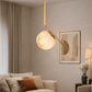 HDC Luxury Sleek Marble Finish Globe Pendant Light For Living Room, Bedroom