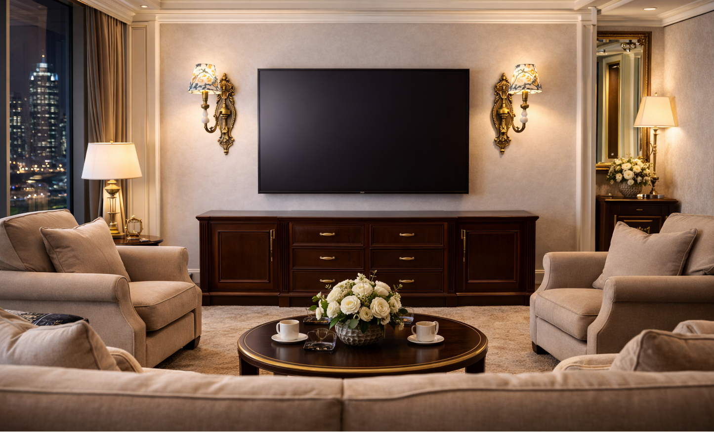 HDC Luxury Classic Fabric Shade Wall Light for Bedroom & Living Room