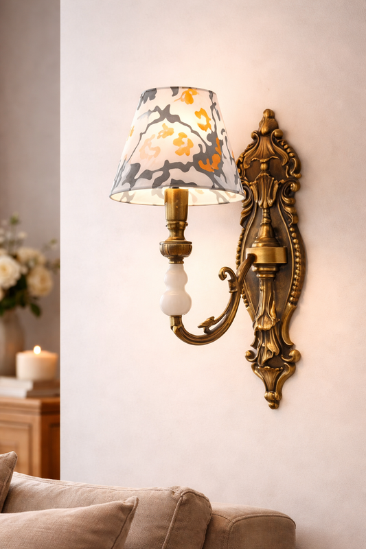 HDC Luxury Classic Fabric Shade Wall Light for Bedroom & Living Room