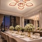 HDC RGD Finish 5+1 Ring Crystal Petal LED Ceiling Chandelier Light for Living Room