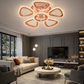 HDC RGD Finish 5+1 Ring Crystal Petal LED Ceiling Chandelier Light for Living Room