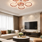 HDC RGD Finish 5+1 Ring Crystal LED Ceiling Chandelier Light for Living Room