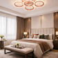 HDC RGD Finish 5+1 Ring Crystal LED Ceiling Chandelier Light for Living Room