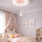 HDC Cloud Teddy Kids Soft Pink & White Chandelier Ceiling Light for Bedroom & Nursery