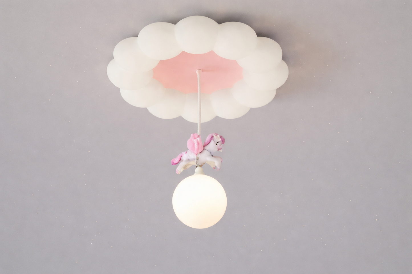HDC Cloud Unicorn Soft Pink & White Chandelier Ceiling Light for Bedroom & Nursery