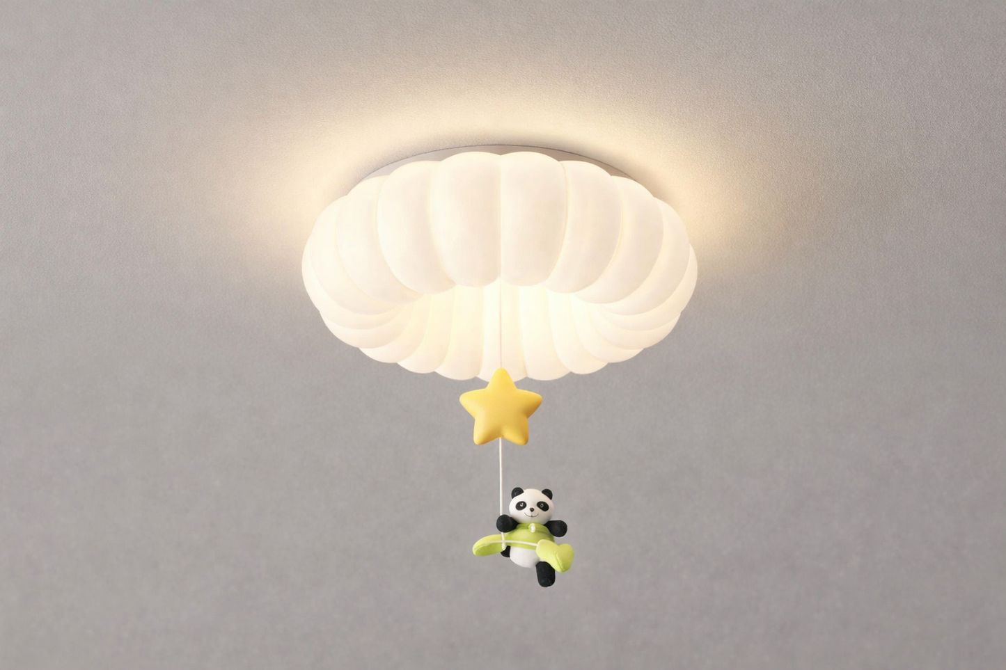 HDC Kids Cloud Panda Star Hanging Pendant Light for Bedroom & Playroom