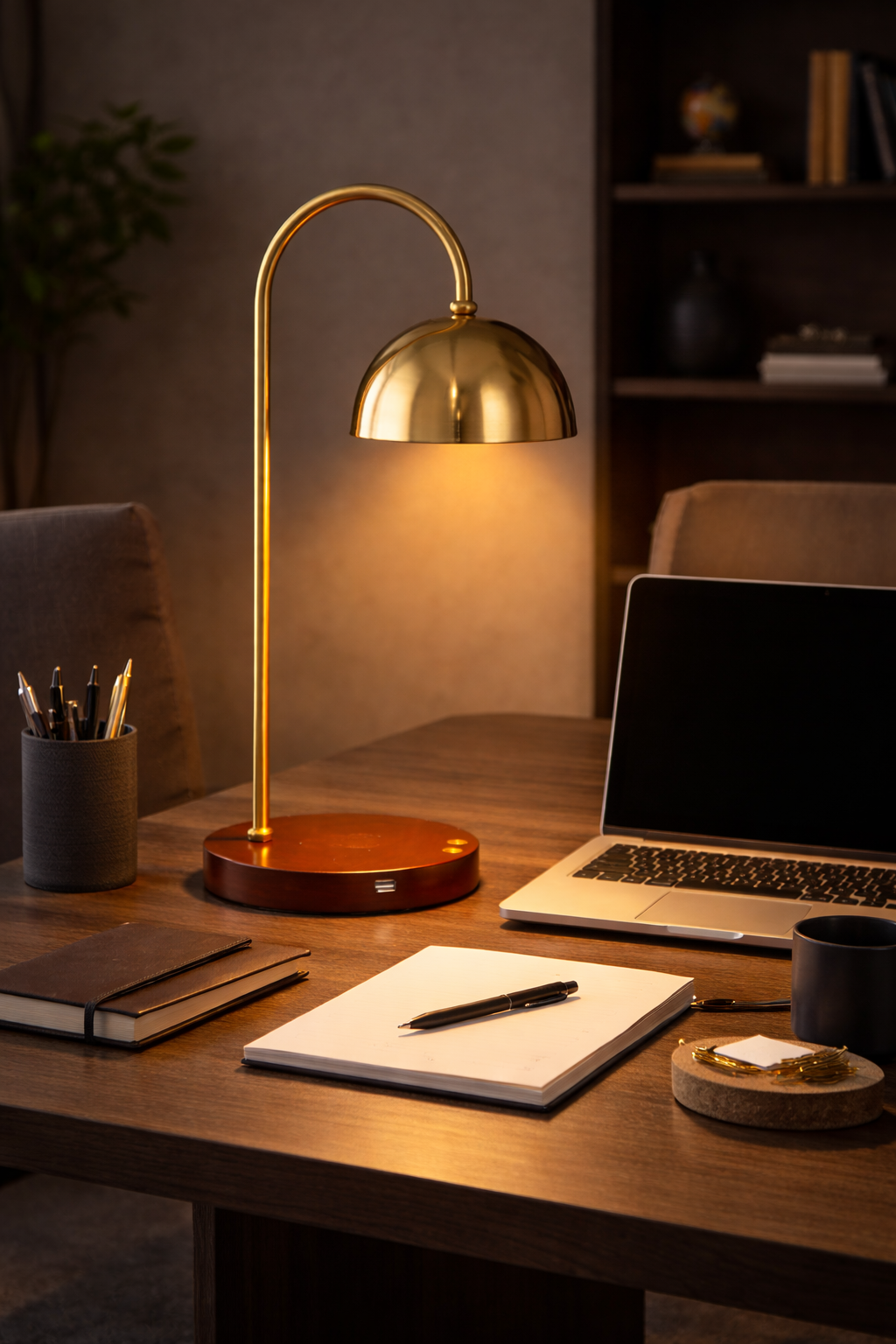 HDC Luxury Gold Arc Dome Table Lamp for Bedroom & Living Room