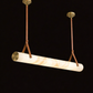 HDC 1000mm Gold Finish Luxury Marble Finish Tube Chandelier Light with Leather Strap