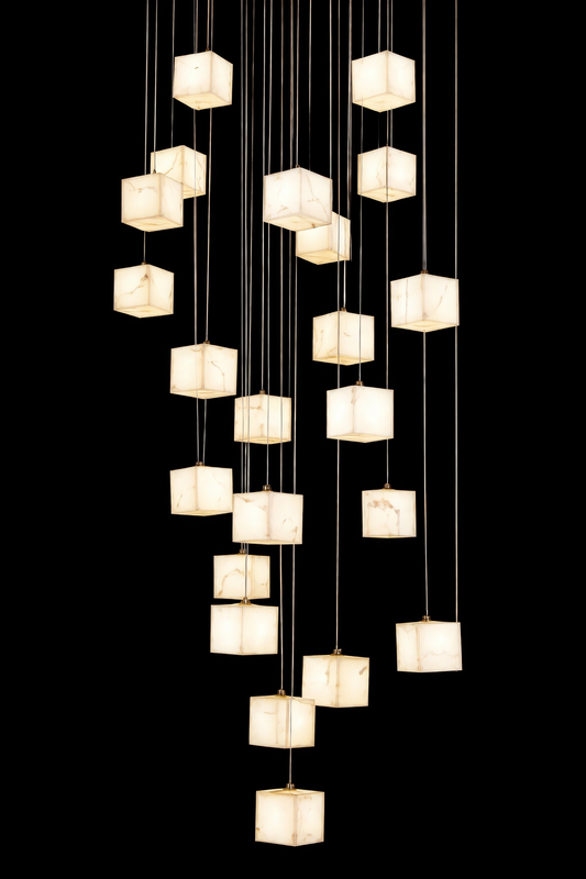 HDC 22Lights Luxury Double Height Multi Cube Chandelier