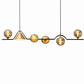 HDC 6 Lights Amber Glass Linear Designer Chandelier for Living Room, Dining