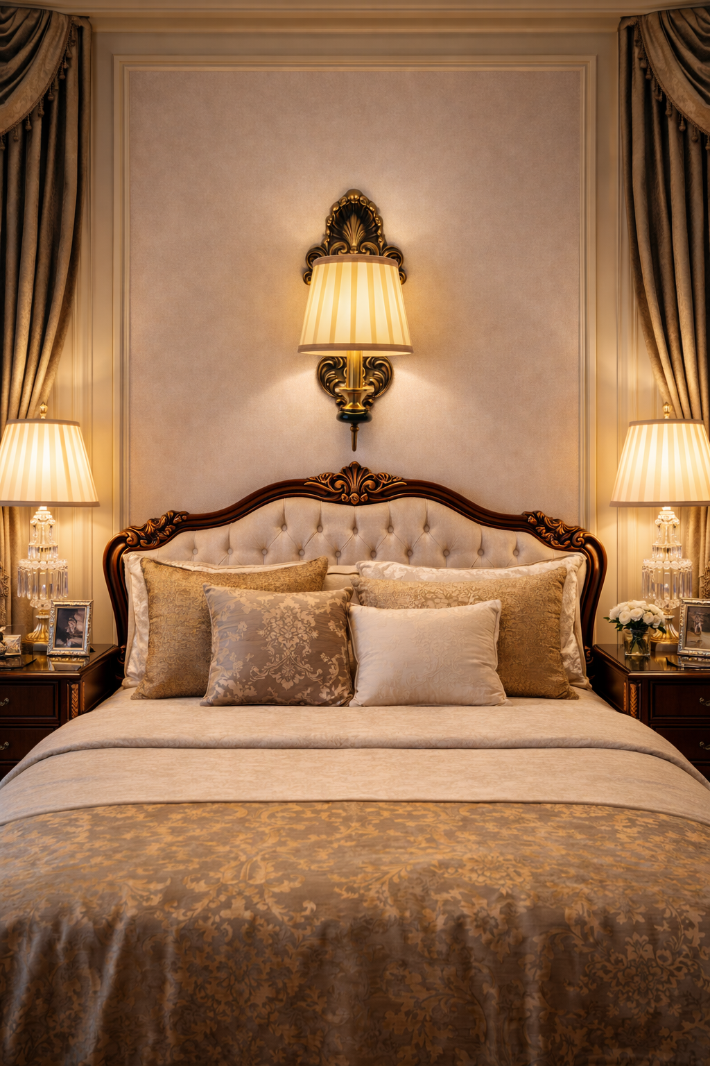 HDC Luxury Classic Fabric Shade Wall Light for Living Room