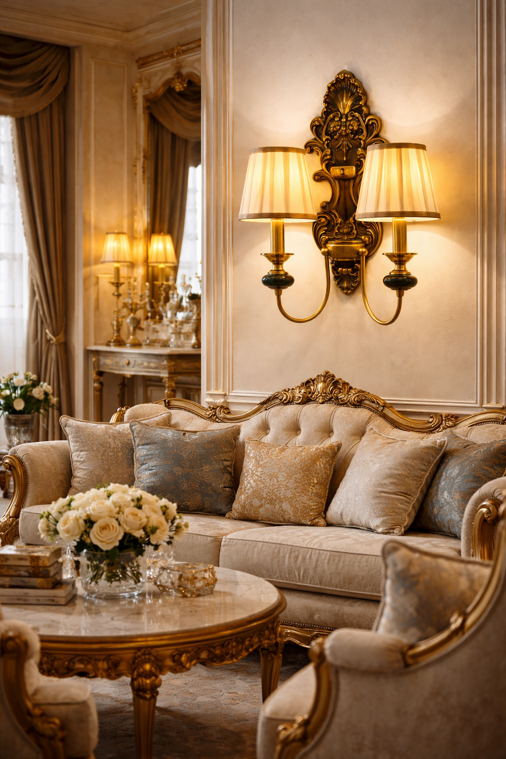 HDC Luxury Dual Shade Classic Wall Light for Living Room