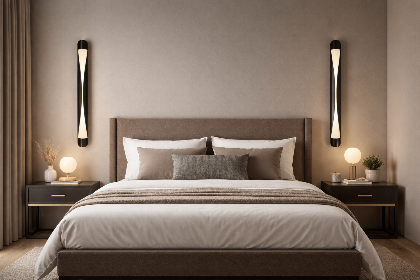 HDC Luxury Black LED Wall Light for Bedroom, Living Room & Hotel Décor