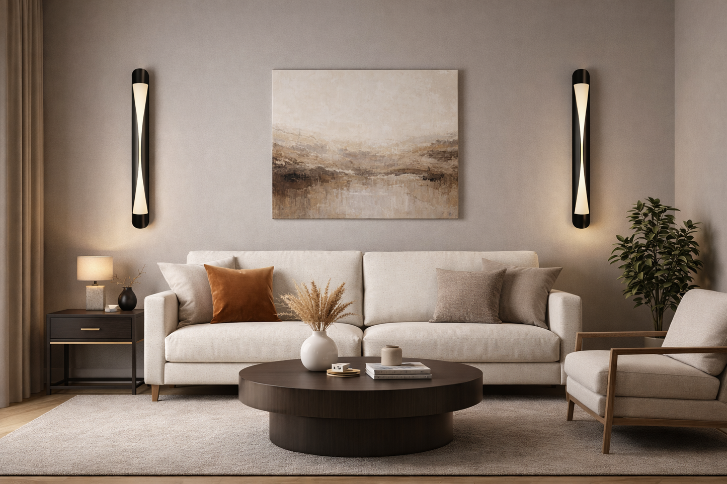 HDC Luxury Black LED Wall Light for Bedroom, Living Room & Hotel Décor